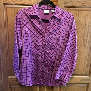 Women’s Lee Riders Purple Checkered Button Down Shirt size S
